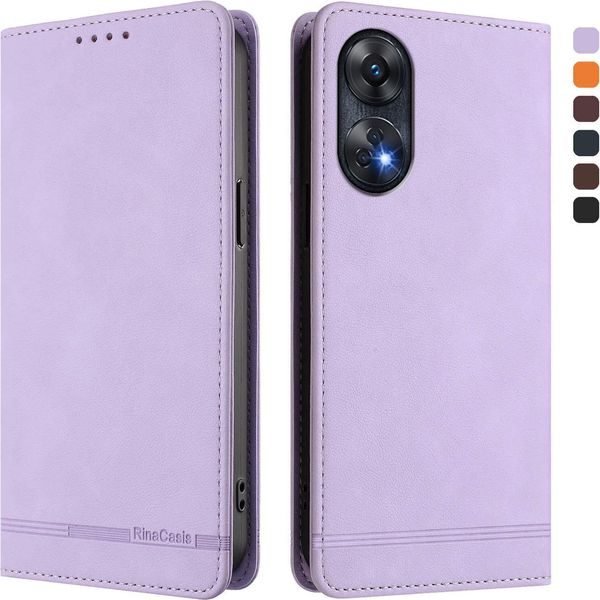 Custodia Per Oppo Reno8 T 4G, Custodia Retro In Finto Cuoio Flip Con Supporto E Slot Per Carte Di Credito Viola-image