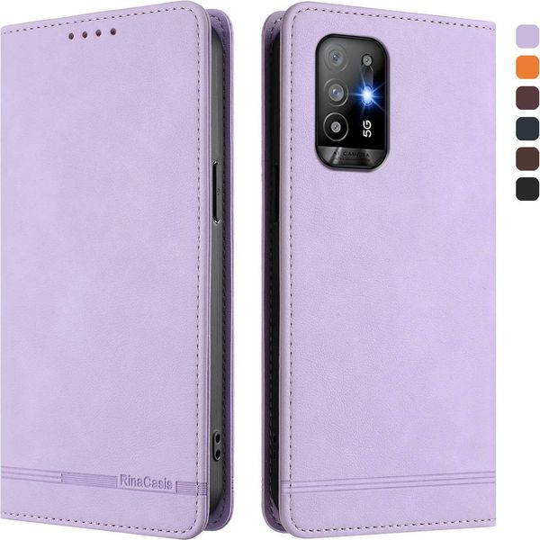 Custodia Per Oppo A94 5G, Custodia Retro In Finto Cuoio Con Supporto E Slot Per Carte Purple-image