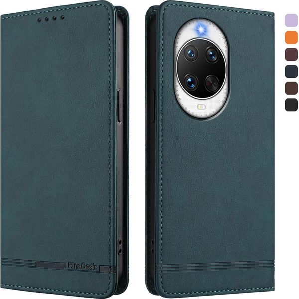 Custodia Per Huawei Nova 14 Pro, Custodia Retro In Finto Cuoio Con Supporto E Slot Per Schede Verde-image
