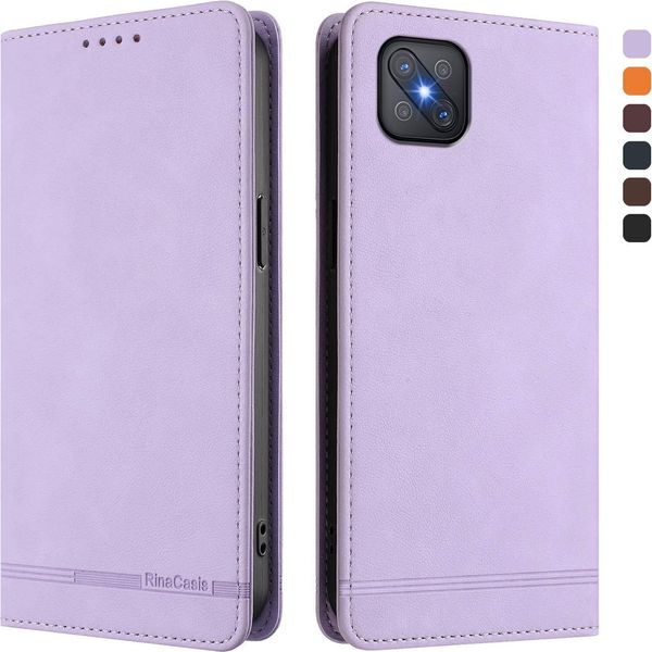 Custodia Per Oppo A92S, Custodia Retro In Finto Cuoio Con Supporto E Slot Per Carte Purple-image