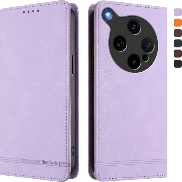 Custodia Per Oppo Find X8 Ultra, Custodia Retro In Finto Cuoio Flip Con Supporto E Slot Per Carte Di Credito Viola-image