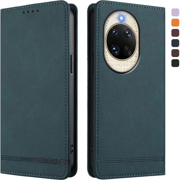 Custodia Per Huawei Nova 14, Custodia Retro In Finto Cuoio Con Supporto E Slot Per Schede Verde-image