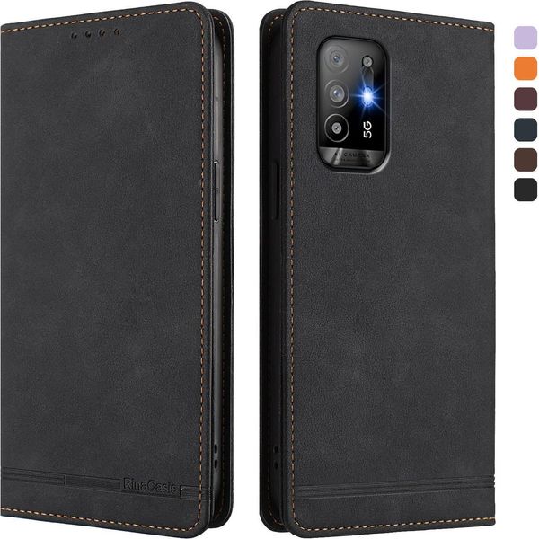 Custodia Per Oppo A94 5G, Custodia Retro In Finto Cuoio Con Supporto E Slot Per Carte Di Credito Nero-image