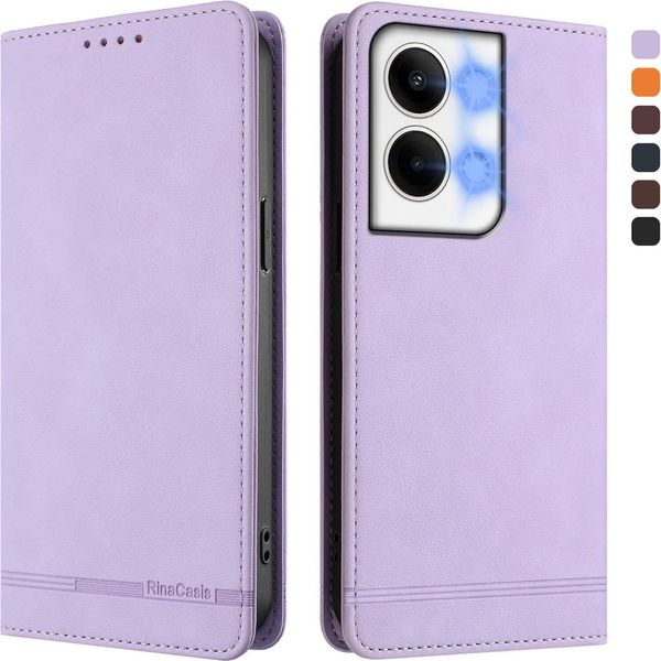 Custodia Per Oppo Reno9 /Reno9 Pro 5G, Retro Custodia Flip In Finto Cuoio Con Supporto E Slot Per Carte Purple-image