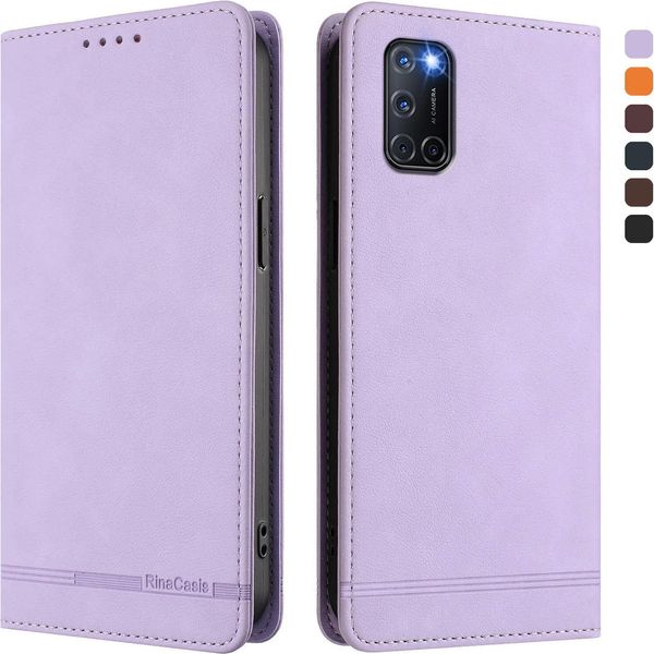 Custodia Per Oppo A72 / A92 / A72 4G, Custodia Retro In Finto Cuoio Con Supporto E Slot Per Carte Purple-image