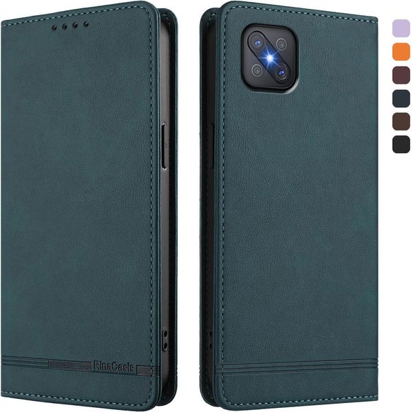 Custodia Per Oppo A92S, Custodia Retro In Finto Cuoio Flip Con Supporto E Slot Per Carte Di Credito Verde-image