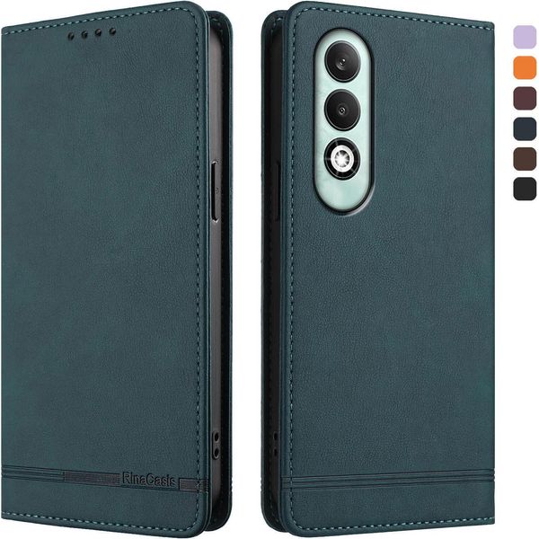 Custodia Per Oppo K12X 5G, Custodia Retro In Finto Cuoio Flip Con Supporto E Slot Per Carte Verde-image