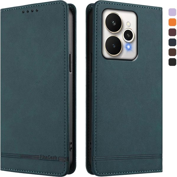 Custodia Per Realme 15 /Realme 15 Pro 5G, Retro Custodia Flip In Finto Cuoio Con Supporto E Slot Per Carte Verde-image