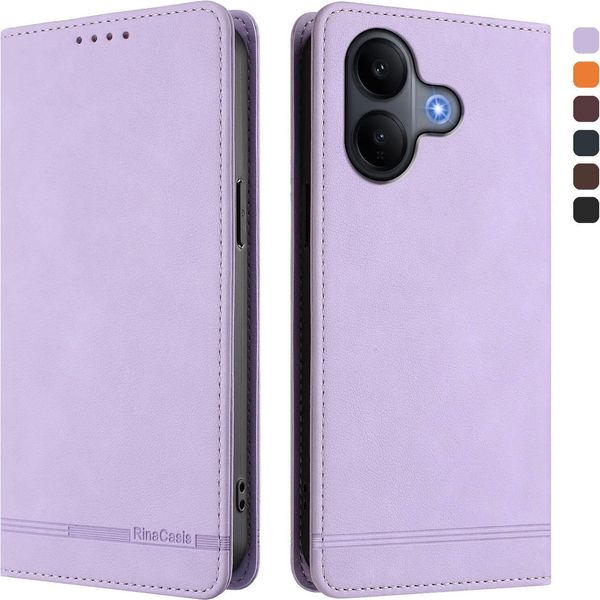 Custodia Per Vivo V60 Lite 5G, Retro Custodia Flip In Finto Cuoio Con Supporto E Slot Per Carte Purple-image