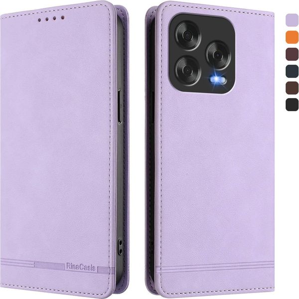 Custodia Per Zte Blade V70 Vita/Blade V70 Design, Custodia Retro In Finto Cuoio Flip Con Supporto E Slot Per Carte Di Credito Viola-image