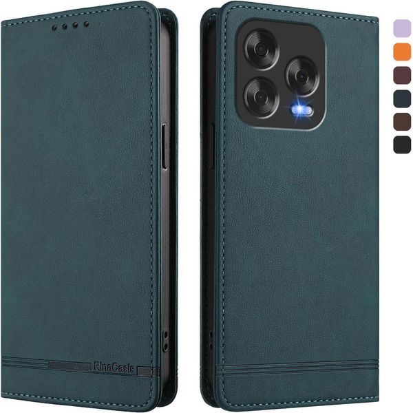 Custodia Per Zte Blade V70 Vita/Blade V70 Design, Custodia Retro In Finto Cuoio Flip Con Supporto E Slot Per Carte Verde-image
