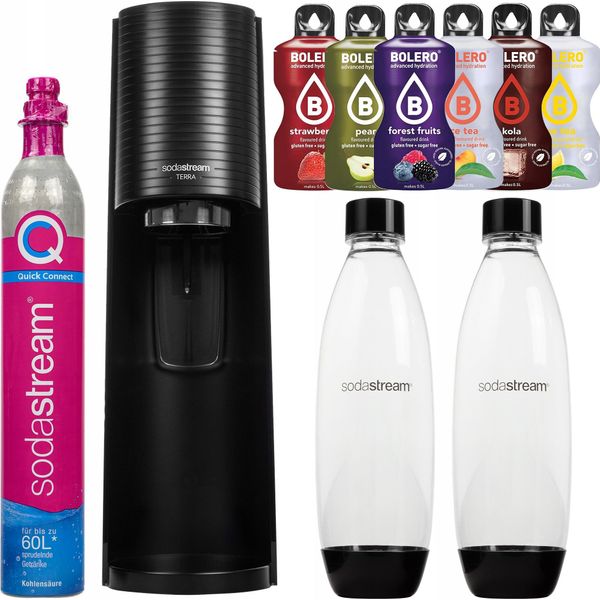 Sodastream Spumantizzatore Terra Black Con 2 Bottiglie E I Gusti Bolero-image