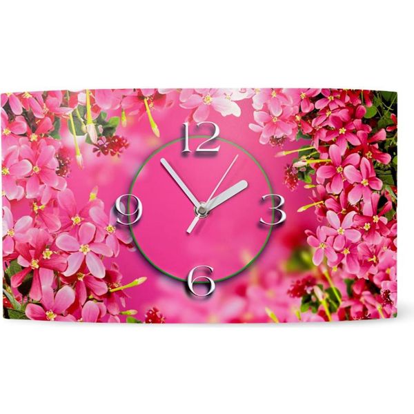 Orologio Da Parete Di Design A Fiori Rosa Orologio Da Parete Moderno Design Silenzioso Senza Ticchettio Dixtime 3D-0074-image