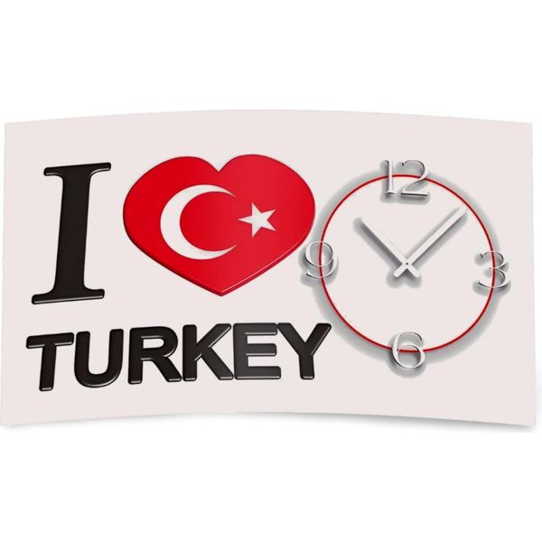 Digital Designer Art Turkey Designer Orologio Da Parete Astratto Moderno Orologio Da Parete Design Silenzioso Senza Ticchettio Dixtime 3DS-0412-image