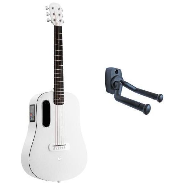 Lava Music Guitar Me Play 36 Pollici Frost White Con Supporto A Parete-image