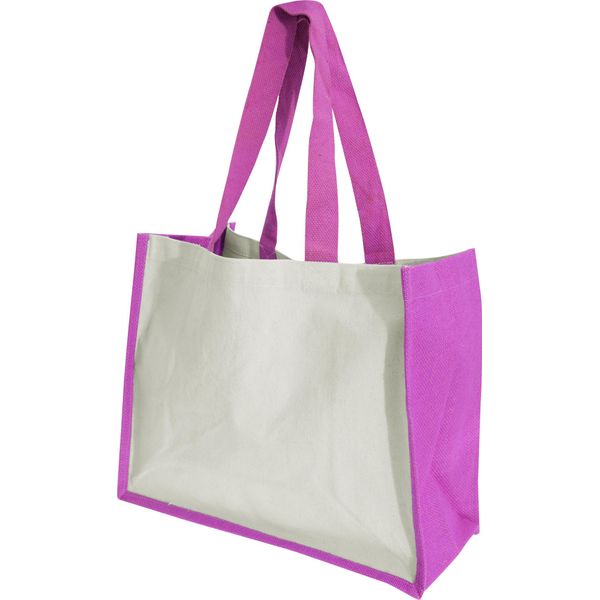 Borsa / Shopper / Shopping Bag In Iuta Westford Mill Printers, 21 Litri (2 Pezzi/Confezione) BC4539 (Taglia Unica) (Fucsia)-image