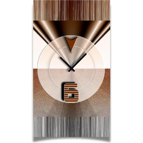Orologio Da Parete Astratto Marrone Di Design Orologio Da Parete Moderno Di Design Silenzioso Senza Ticchettio Dixtime 3DS-0441-image