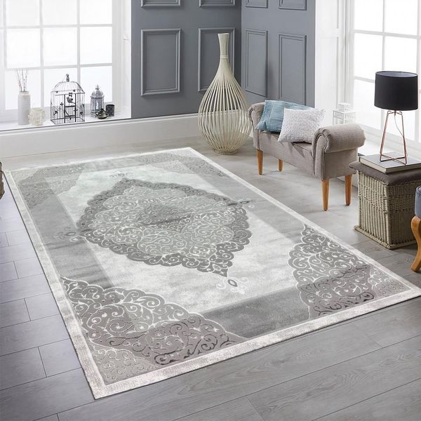 Tappeto Di Design Tappeto Moderno Tappeto Per Soggiorno Con Motivo Grigio Crema Beige Dimensioni - 200 X 290 Cm-image