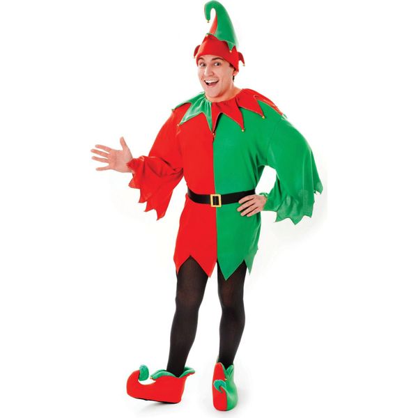 Bristol Novelty - Costume Da "Aiutante Di Babbo Natale"" Per Uomo/Donna Unisex BN551 (Taglia Unica) (Rosso/Verde)"-image