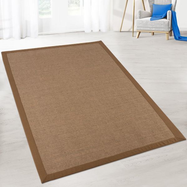Tappeto In Sisal Supporto In Lattice Autentiche Fibre Naturali, Pola, 160 X 230 Cm-image