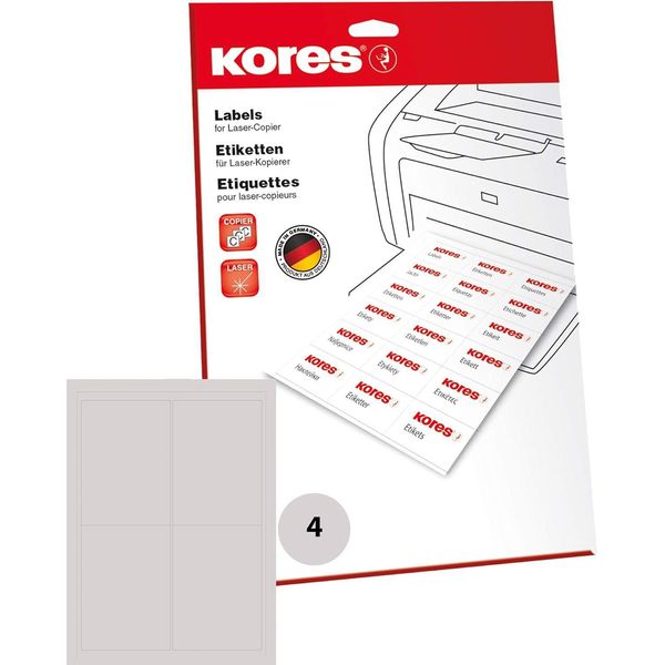 Kores L99139.25 Etichette Universali Kores, 99,1 X 139 Mm, Bianco, 25 Fogli-image