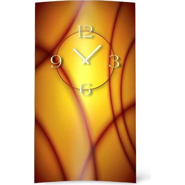 Orologio Da Parete Astratto Arancione Melanzana Di Design Orologio Da Parete Moderno Di Design Silenzioso Senza Ticchettio Dixtime 3D-0178-image