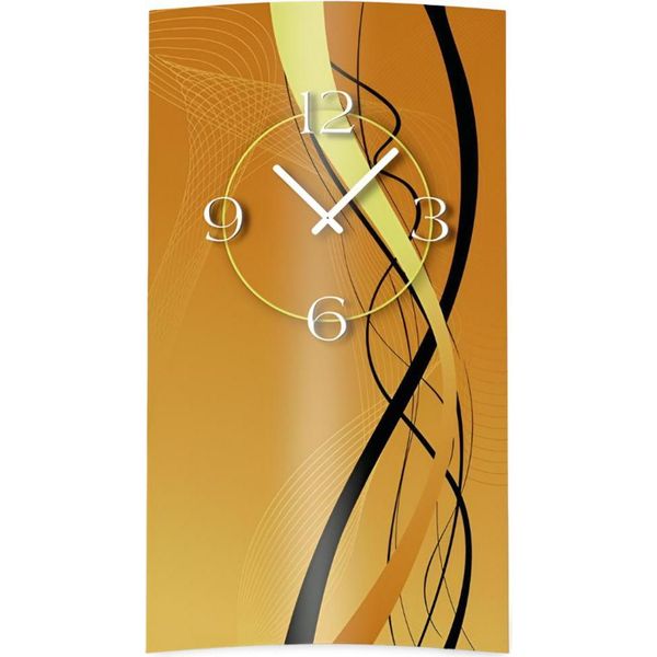 Orologio Da Parete Astratto Nero Marrone Verticale Di Design Orologio Da Parete Moderno Di Design Silenzioso Senza Ticchettio Dixtime 3DS-0066-image