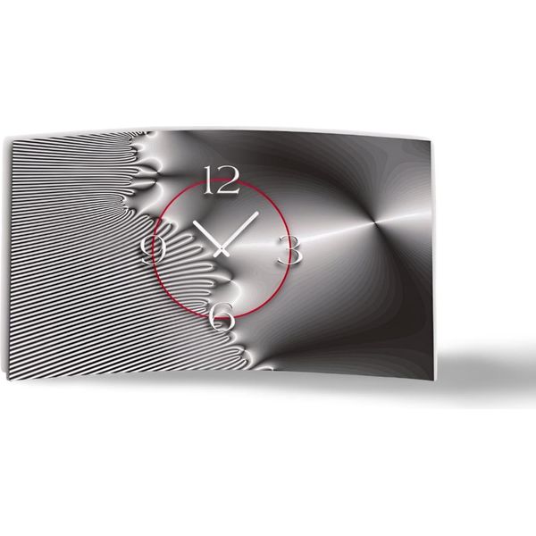 Digital Art Orologio Da Parete Di Design Grigio Metallizzato Orologio Da Parete Moderno Design Silenzioso Senza Ticchettio Dixtime 3D-0282-image