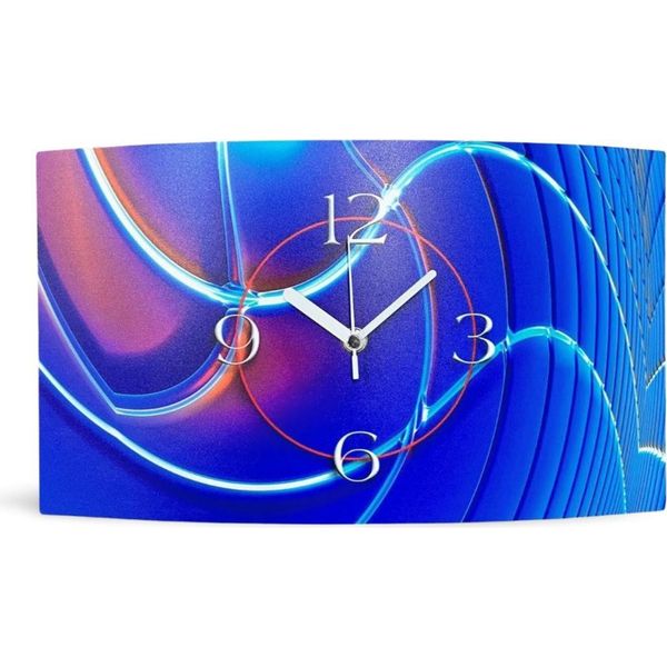 Orologio Da Parete Di Design Astratto Digital Art Blu Orologio Da Parete Moderno Di Design Silenzioso Senza Ticchettio Dixtime 3DS-0258-image