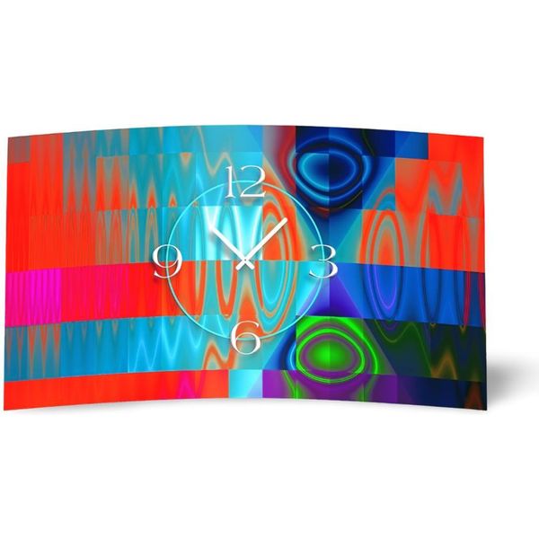 Digital Art Techno Colorato Orologio Da Parete Di Design Moderno Orologio Da Parete Silenzioso Senza Ticchettio Dixtime 3D-0256-image