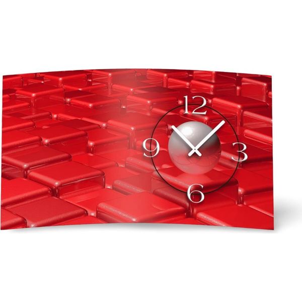 Orologio Da Parete Digitale Di Design Astratto Rosso Orologio Da Parete Astratto Moderno Di Design Silenzioso Senza Ticchettio Dixtime 3DS-0420-image