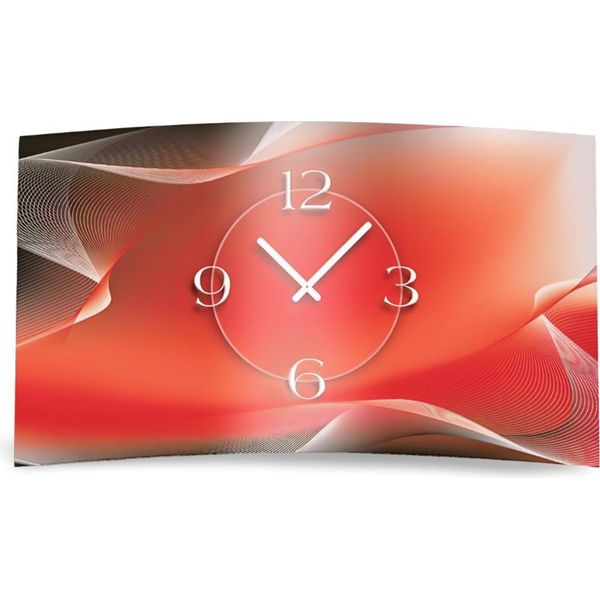 Orologio Da Parete Astratto Rosso Grigio Di Design Orologio Da Parete Moderno Di Design Silenzioso Senza Ticchettio Dixtime 3DS-0145-image