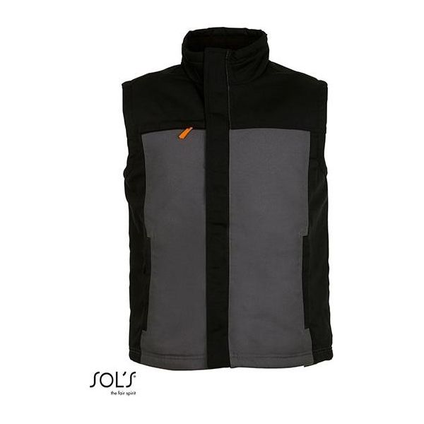 Sols Prowear 01567 | Scaldacorpo Da Lavoro Da Uomo - Gilet Da Lavoro Mission Pro - Colore: Grigio Scuro (Solido)/Nero - Taglia: M-image