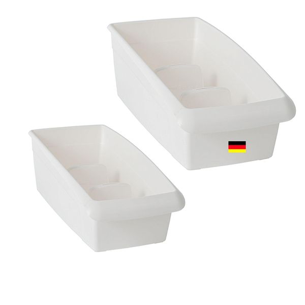 Novaliv Set Organizer Per Medicinali - 25 X 12 Cm E 25 X 16 Cm Bianco - Contenitore Per Pillole, Compresse, Gessi, Vitamine, Bende, Ecc-image