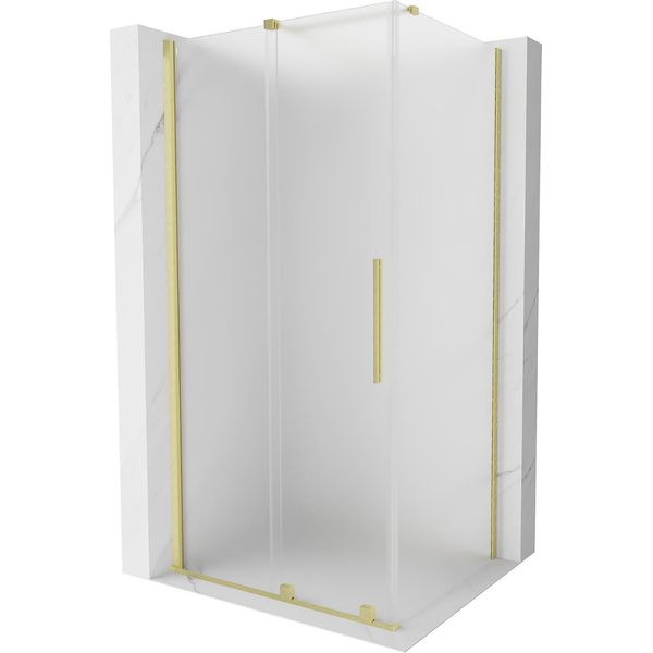 Mexen Velar Cabina Doccia Scorrevole 110 X 80 Cm, Ghiacciato, Oro Spazzolato - 871-110-080-31-55-image