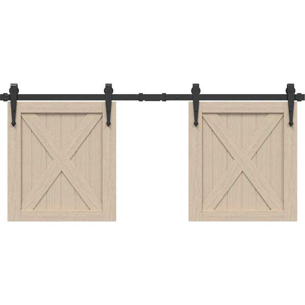 Vidaxl Set Di Accessori Per Porte Scorrevoli Per Armadi 122 Cm Acciaio Al Carbonio-image