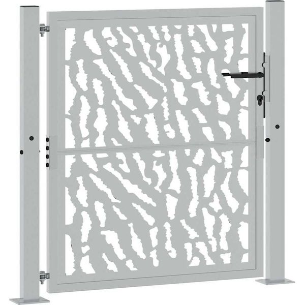 Vidaxl Cancello Da Giardino 100X100 Cm In Acciaio Resistente Agli Agenti Atmosferici Trace Design-image