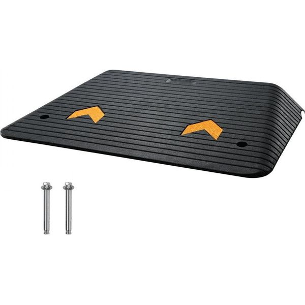 Rampa Per Cordolo Soglia Porta 90,2X62X10,2Cm Gomma 15T - Rampa Per Veicoli Pesanti - Tappetino In Gomma Antiscivolo-image
