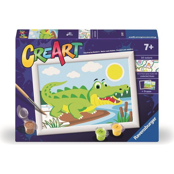 Ravensburger Pittura Per Numeri - Creart Coccodrillo Set Di Pittura Per Bambini-image
