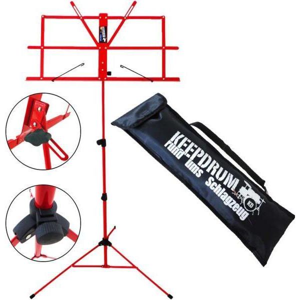 Leggio Keepdrum MUS2RD Rosso Con Borsa-image