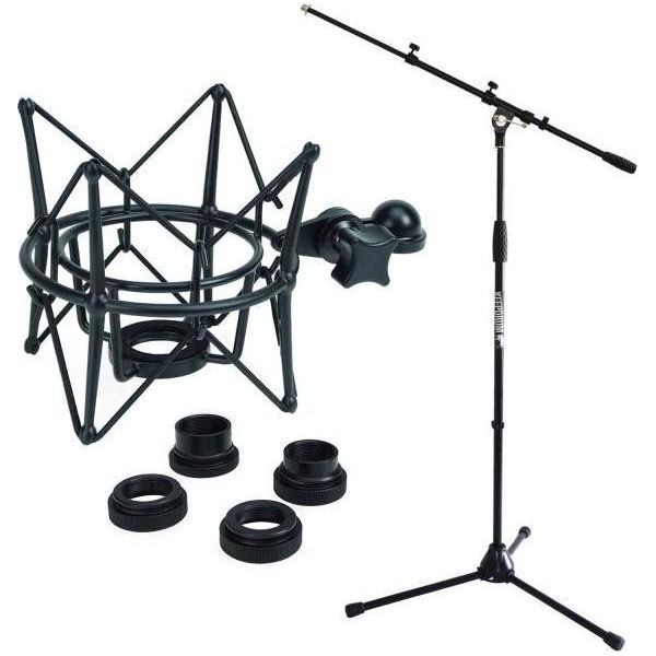 Asta Microfonica Keepdrum MS106 Con Spider Per Microfono Nero-image