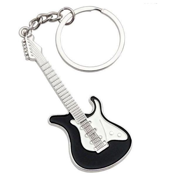 Chitarra Elettrica Keepdrum Con Portachiavi In Nero-image