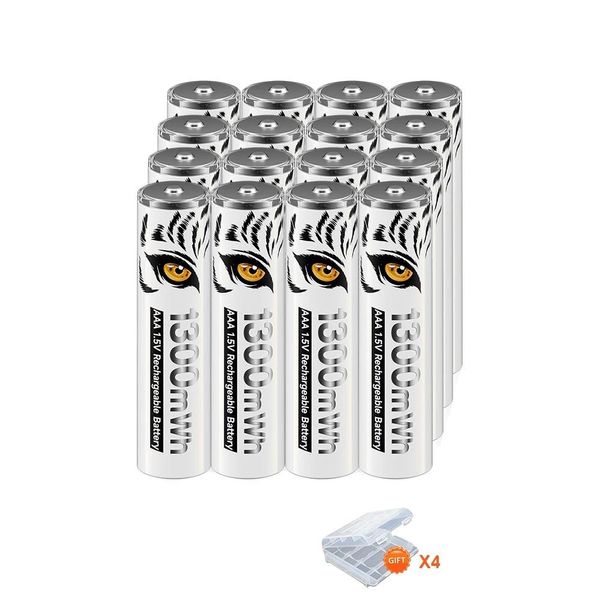 Batterie Aaa Ricaricabili, Capacità 1300Mwh, Design Ecologico, 16 Aaa-image