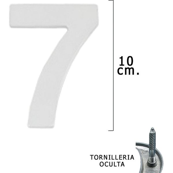 Numero "7"" Wolfpack, Argento Opaco, 10 Cm + Viti, Blister Con 1 Pezzo"-image