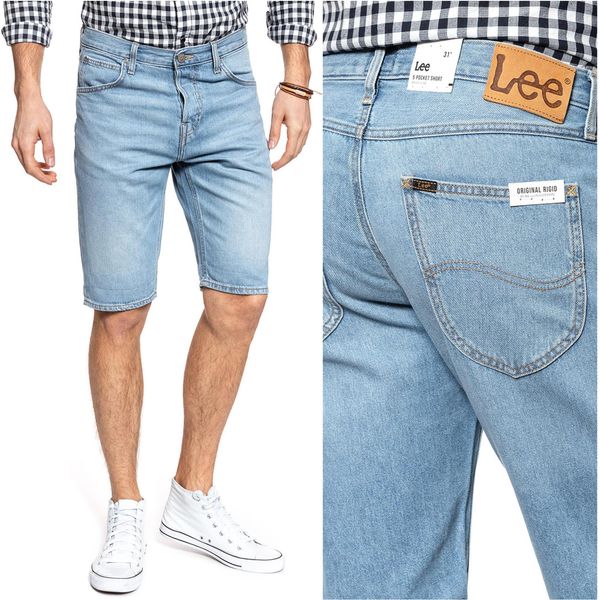 Lee Uomo, Pantaloncini 5 Tasche, Vestibilità Regolare, W31, Blu, Pantaloncini, Pantaloni,-image