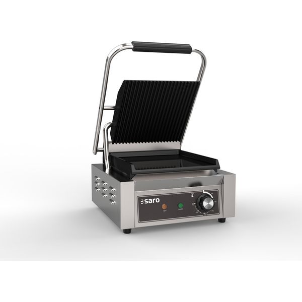 Griglia A Contatto Saro Pg 1 Gg – Piastra In Ghisa, Scanalata Nella Parte Superiore E Liscia Nella Parte Inferiore, 1,8 Kw-image