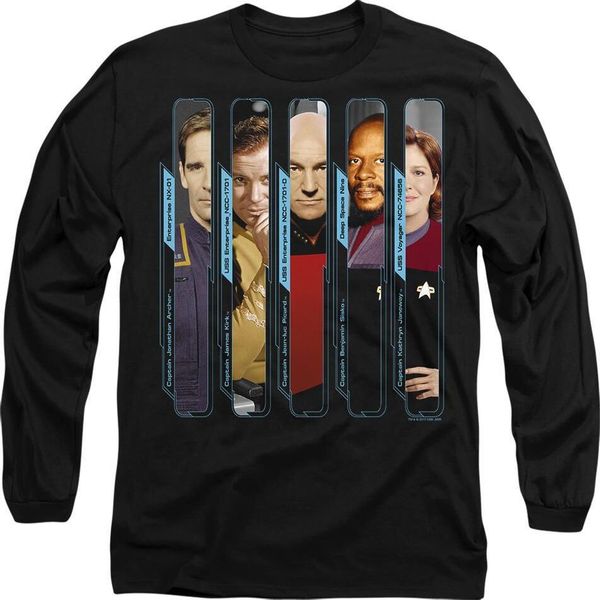 Star Trek - Maglietta "I Capitani"" Per Uomo/Donna Unisex TV10314 (Xxl) (Nero)"-image