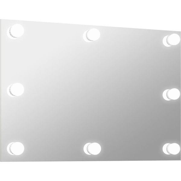 Specchio Da Parete Senza Cornice Con Illuminazione Led Vetro Rettangolare-image