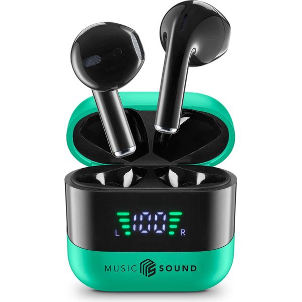 Music Sound 8018080488641 Cuffie Wireless In-Ear Per Chiamate/Musica Bluetooth Verde-image