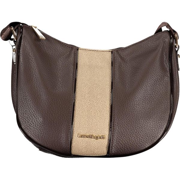 Elegante Borsa Da Donna Marrone Con Tracolla Regolabile E Dettagli A Contrasto-image